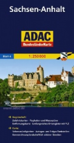 Nyomtatványok ADAC Bundesländerkarte Deutschland 04 Sachsen-Anhalt 1:250.000 