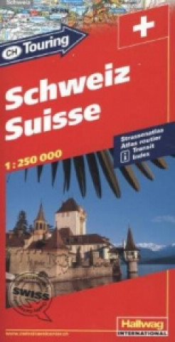 Carte Schweiz CH-Touring Strassenatlas 1:250 000. Hallwag Strassenatlas Suisse 