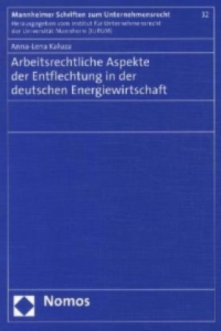 Книга Arbeitsrechtliche Aspekte der Entflechtung in der deutschen Energiewirtschaft Anna-Lena Kaluza
