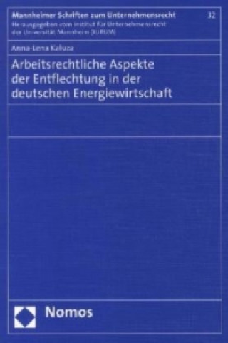 Książka Arbeitsrechtliche Aspekte der Entflechtung in der deutschen Energiewirtschaft Anna-Lena Kaluza