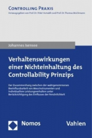 Kniha Verhaltenswirkungen einer Nichteinhaltung des Controllability Prinzips Johannes Isensee