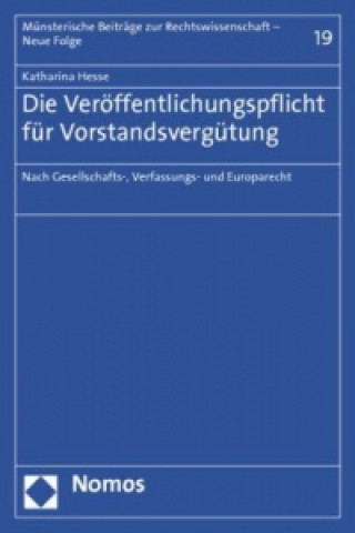 Könyv Die Veröffentlichungspflicht für Vorstandsvergütung Katharina Hesse