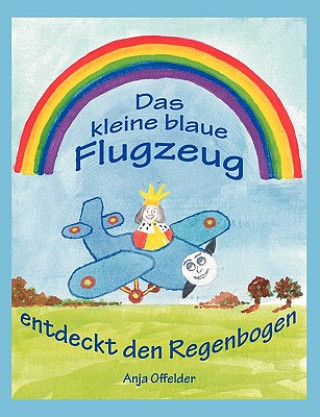 Carte kleine blaue Flugzeug entdeckt den Regenbogen Anja Offelder
