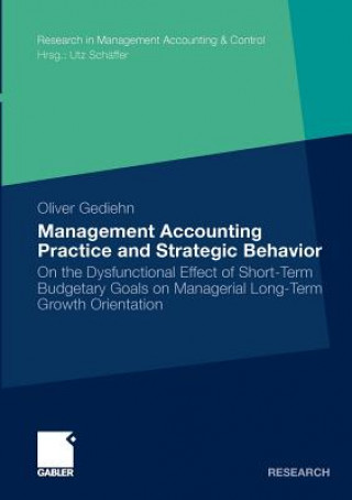 Könyv Management Accounting Practice and Strategic Behavior Oliver Gediehn