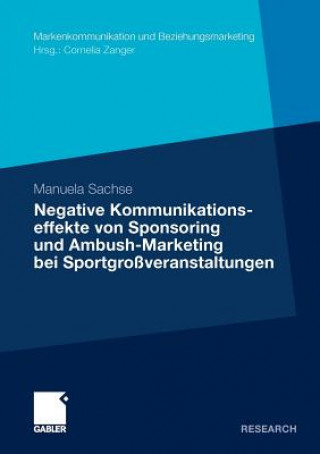 Książka Negative Kommunikationseffekte Von Sponsoring Und Ambush-Marketing Bei Sportgrossveranstaltungen Manuela Sachse