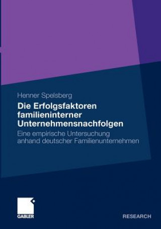 Livre Die Erfolgsfaktoren Familieninterner Unternehmensnachfolgen Henner Spelsberg