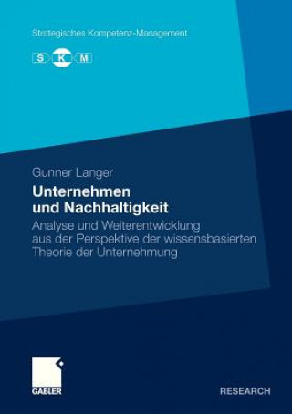 Livre Unternehmen Und Nachhaltigkeit Gunner Langer