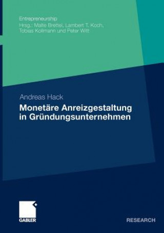 Kniha Monetare Anreizgestaltung in Grundungsunternehmen Andreas Hack
