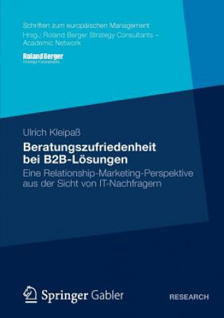 Kniha Beratungszufriedenheit Bei B2b-Loesungen Ulrich Kleipaß