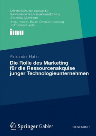 Kniha Die Rolle Des Marketing Fur Die Ressourcenakquise Junger Technologieunternehmen Alexander Hahn