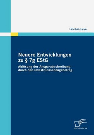 Kniha Neuere Entwicklungen zu  7g EStG Ericson Ecke