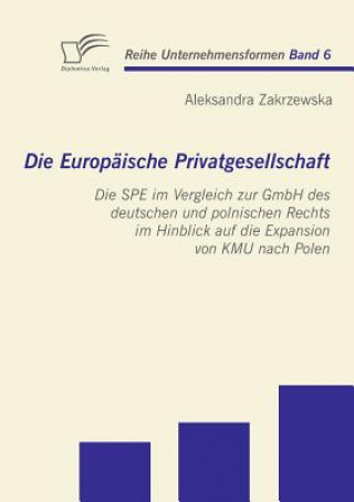 Kniha Europaische Privatgesellschaft Aleksandra Zakrzewska