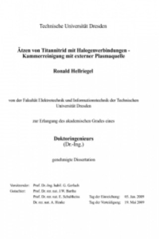 Könyv Ätzen von Titannitrid mit Halogenverbindungen Ronald Hellriegel