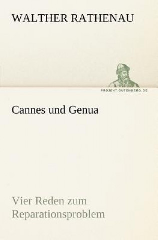 Kniha Cannes Und Genua Walther Rathenau