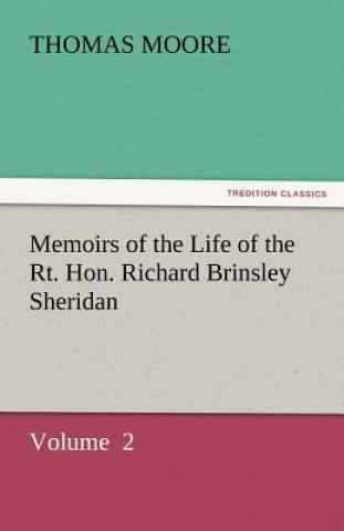 Carte Memoirs of the Life of the Rt. Hon. Richard Brinsley Sheridan Thomas Moore