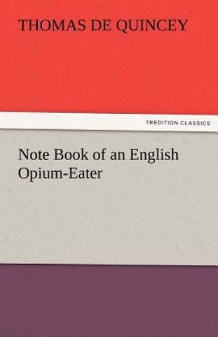 Livre Note Book of an English Opium-Eater Thomas De Quincey