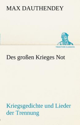 Book Des Grossen Krieges Not Max Dauthendey