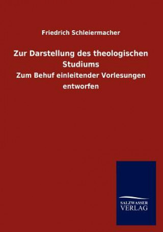 Könyv Zur Darstellung des theologischen Studiums Friedrich Schleiermacher