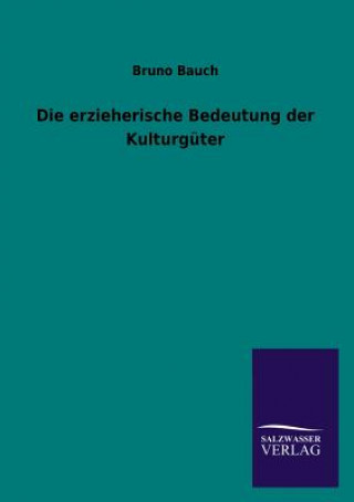 Книга erzieherische Bedeutung der Kulturguter Bruno Bauch