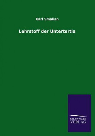 Book Lehrstoff der Untertertia Karl Smalian