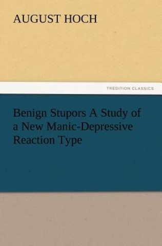 Könyv Benign Stupors A Study of a New Manic-Depressive Reaction Type August Hoch