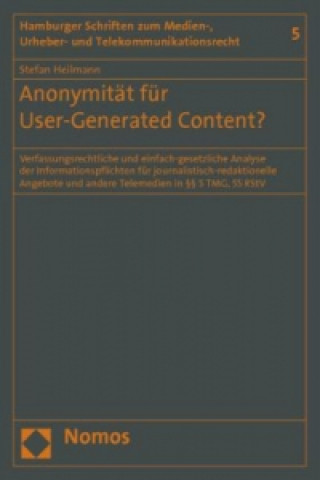 Könyv Anonymität für User-Generated Content? Stefan Heilmann