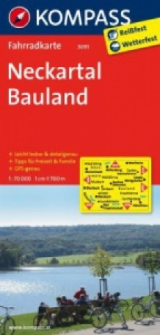 Tiskovina KOMPASS Fahrradkarte Neckartal - Bauland 