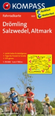 Tiskovina KOMPASS Fahrradkarte Drömling - Salzwedel - Altmark 