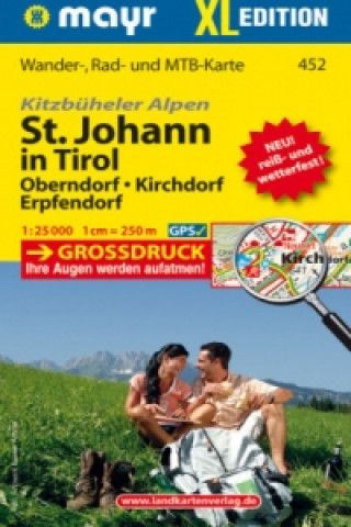Tiskovina Mayr Wanderkarte Kitzbüheler Alpen, St. Johann in Tirol XL, Oberndorf, Kirchdorf, Erpfendorf 1:25.000 