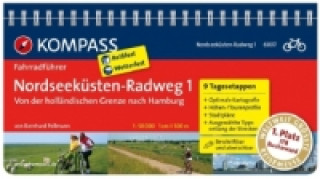 Carte KOMPASS Fahrradführer Nordseeküsten-Radweg 1 - Von der holländischen Grenze nach Hamburg. Tl.1 Bernhard Pollmann