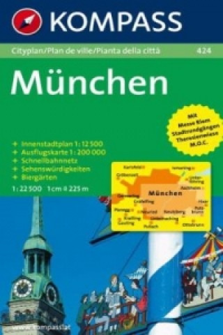 Nyomtatványok KOMPASS Stadtplan München 1:22.500 