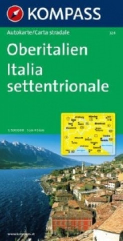 Materiale tipărite KOMPASS Autokarte Oberitalien, Italia settentrionale, Northern Italy, Italie du Nord 1:500.000 Kompass-Karten Gmbh