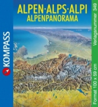 Tlačovina Alpenpanorama, plano. Alps. Alpi 