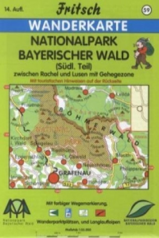 Tiskovina Fritsch Karte - Nationalpark Bayerischer Wald, Südlicher Teil 