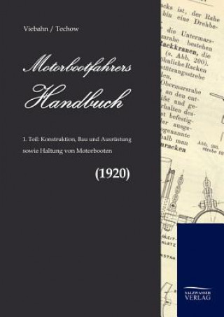 Carte Motorbootfahrers Handbuch Friedrich-Wilhelm von Viebahn