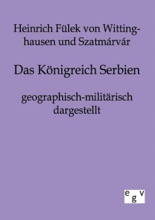 Kniha Koenigreich Serbien geographisch-militarisch dargestellt Heinrich Fülek von Wittinghausen und Szatmárvár