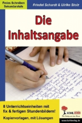 Kniha Die Inhaltsangabe Friedel Schardt