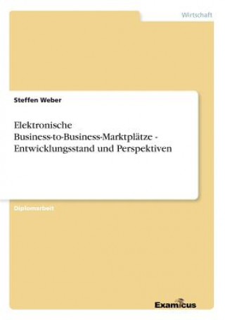 Kniha Elektronische Business-to-Business-Marktplatze - Entwicklungsstand und Perspektiven Steffen Weber