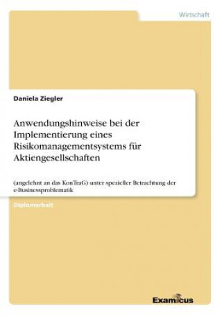 Carte Anwendungshinweise bei der Implementierung eines Risikomanagementsystems fur Aktiengesellschaften Daniela Ziegler