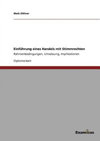 Książka Einfuhrung eines Handels mit Stimmrechten Maik Zöllner