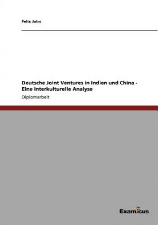 Kniha Deutsche Joint Ventures in Indien und China - Eine Interkulturelle Analyse Felix Jahn