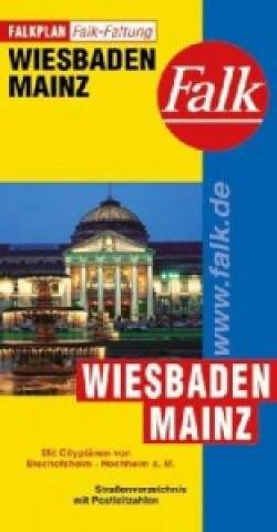 Nyomtatványok Falk Stadtplan Falkfaltung Wiesbaden, Mainz 1:23.000 