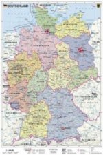 Nyomtatványok Stiefel Wandkarte Kleinformat Deutschland, politisch, ohne Metallstäbe 