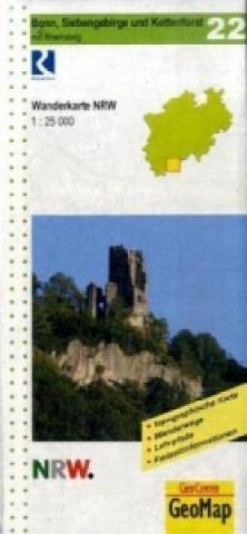 Materiale tipărite Bonn, Siebengebirge und Kottenforst Blatt 22 topographische Wanderkarte 1:25.000 
