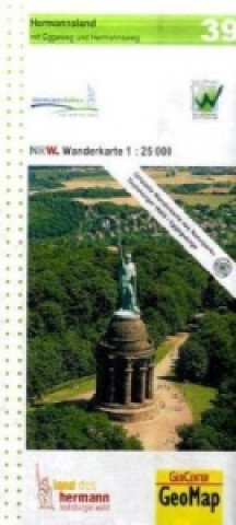 Tiskovina Hermannsland mit Eggeweg und Hermannsweg Blatt 39, topographische Wanderkarte NRW 