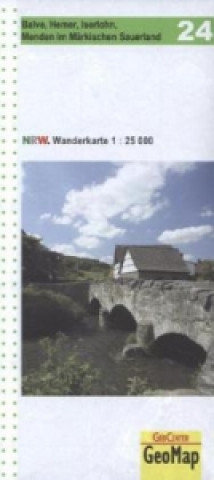 Materiale tipărite Balve, Hemer, Iserlohn, Menden im Märkischen Sauerland Blatt 24, topographische Wanderkarte NRW 