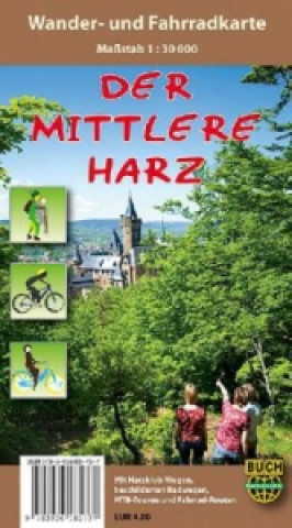 Nyomtatványok Mittlerer Harz, Wander- und Fahrradkarte Bernhard Spachmüller