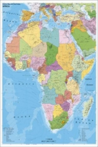 Materiale tipărite Stiefel Wandkarte Großformat Afrika, politischmit Postleitbereichen , englische Ausgabe, ohne Metallstäbe 