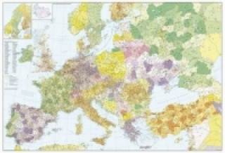 Articles imprimés Stiefel Wandkarte Großformat Europa mit Türkei, Straßen- und Postleitzahlenkarte, ohne Metallstäbe 