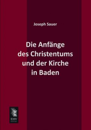 Book Anfange Des Christentums Und Der Kirche in Baden Joseph Sauer